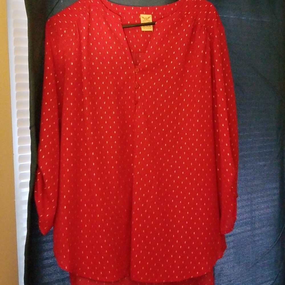 Red and silver top